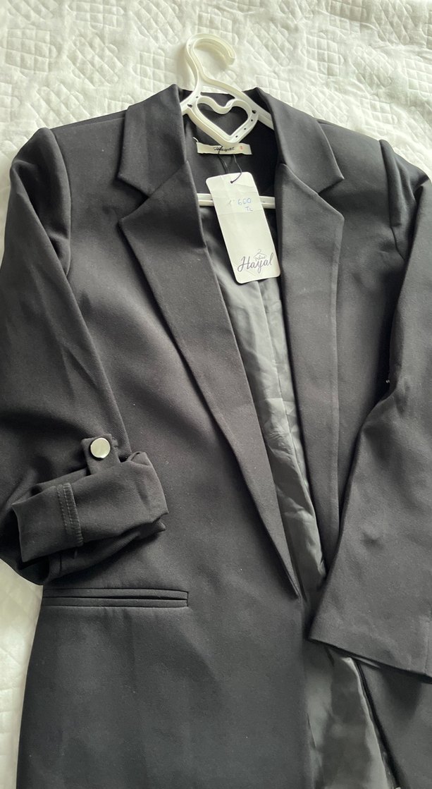 Düğmeli Siyah Kadın Blazer Ceket - Görsel 3