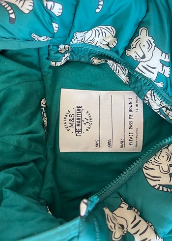 Kapüşonlu Turkuaz Baskılı Erkek Çocuk Mont Marks and Spencer - Görsel 3