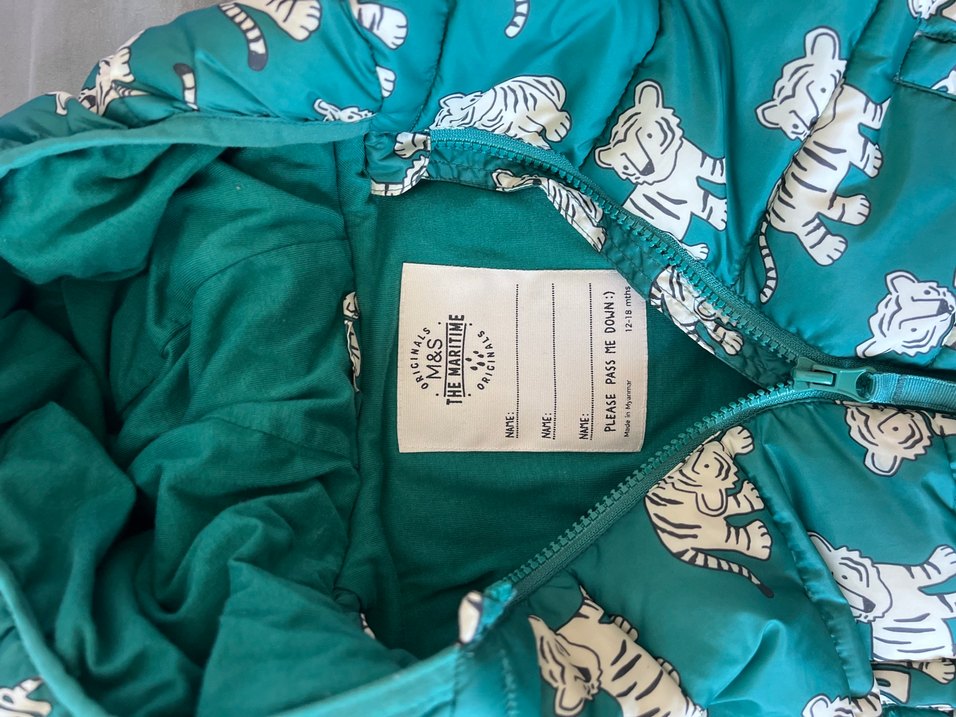 Kapüşonlu Turkuaz Baskılı Erkek Çocuk Mont Marks and Spencer - Görsel 3