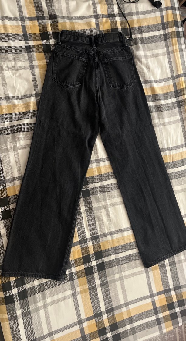 Siyah Bol Kesim Kadın Denim Pantolon - Görsel 3