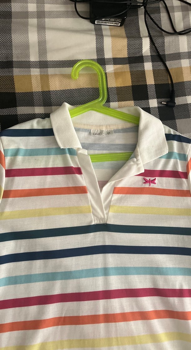 Çizgili Polo Yaka Midi Elbise - Görsel 2