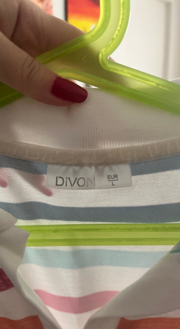 Çizgili Polo Yaka Midi Elbise - Görsel 3