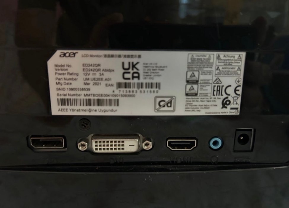 Siyah Acer Monitör - Görsel 2