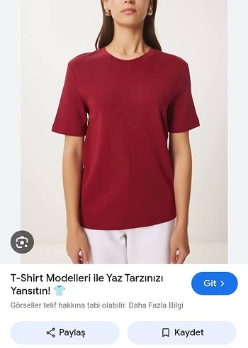 Bordo Kısa Kollu Regular Fit Tişört