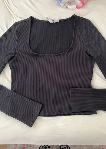 Siyah Uzun Kollu Dar Kesim Bluz - Görsel 3