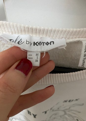 Beyaz Baskılı Pamuklu Kadın Sweatshirt - Görsel 2