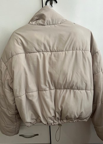 Bej Kısa Kadın Kışlık Mont - Görsel 5