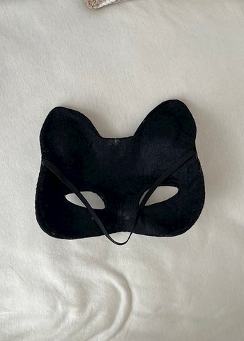 Siyah Taşlı Kedi Figürlü Maske - Görsel 2