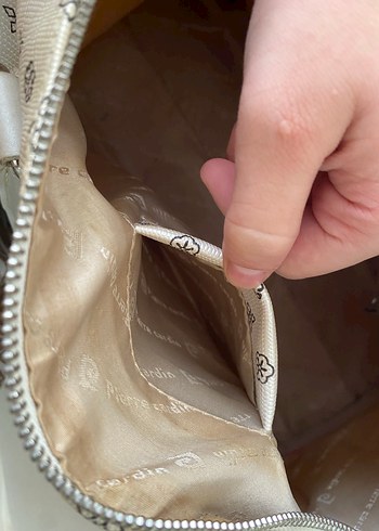 Pierre Cardin Beyaz Deri Baskılı Kadın Çanta