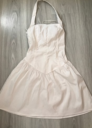 Beyaz Straplez Mini Elbise