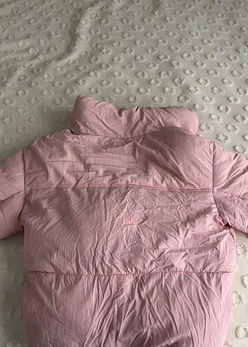 xs Beden Pembe Kadın Midi Mont Yüksek Yakalı