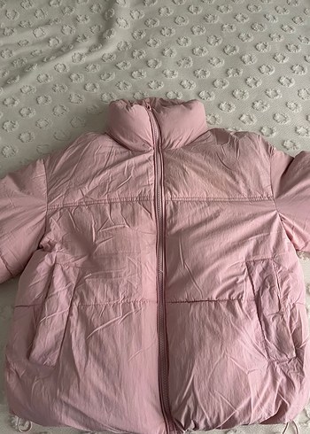 Pembe Kadın Midi Mont Yüksek Yakalı
