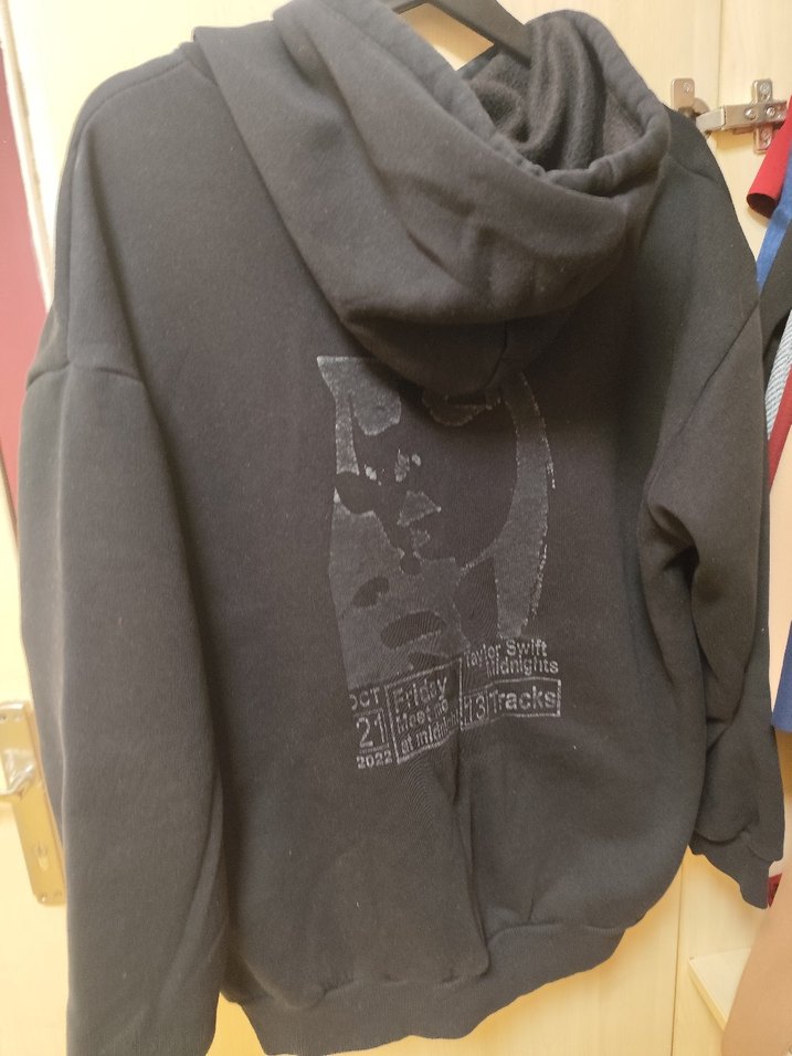 Siyah Oversize Kapüşonlu Sweatshirt - Görsel 4