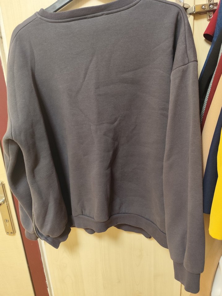 Gri Kadın Fermuarlı Sweatshirt - Görsel 3