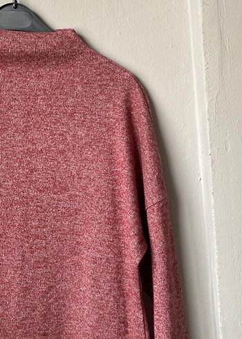 Bordo Boğazlı Kadın Triko Kazak - Görsel 3