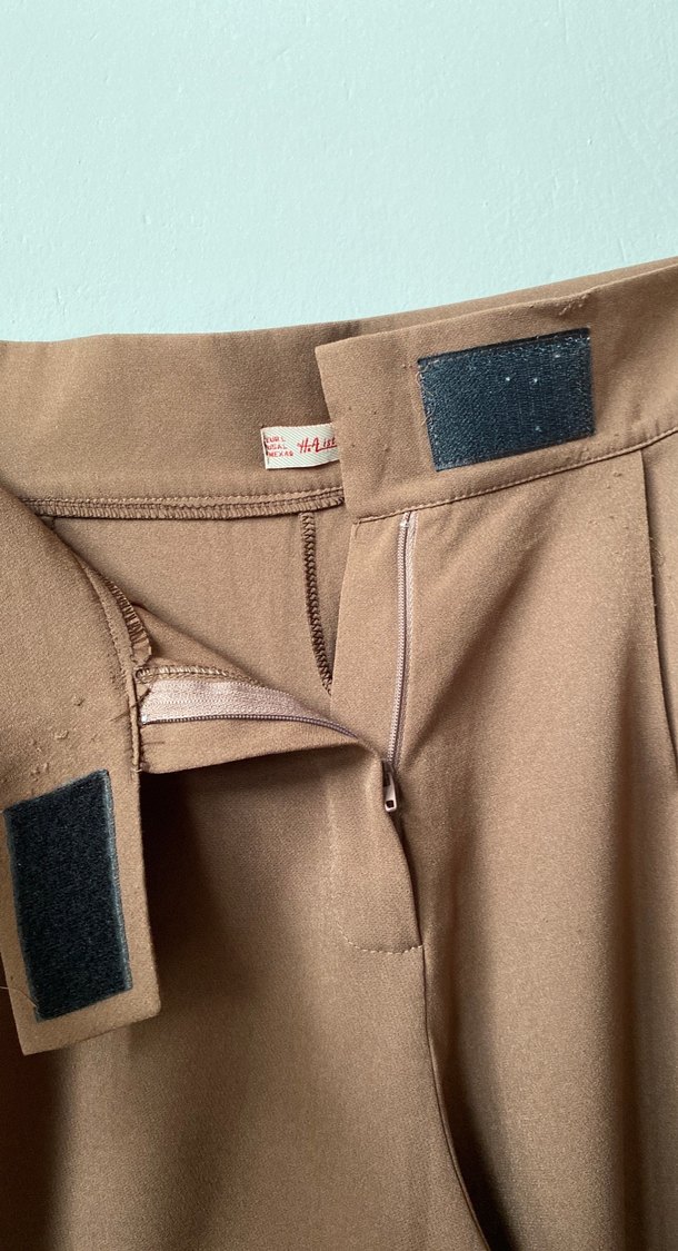 Bej Pileli Kadın Kumaş Pantolon - Görsel 3