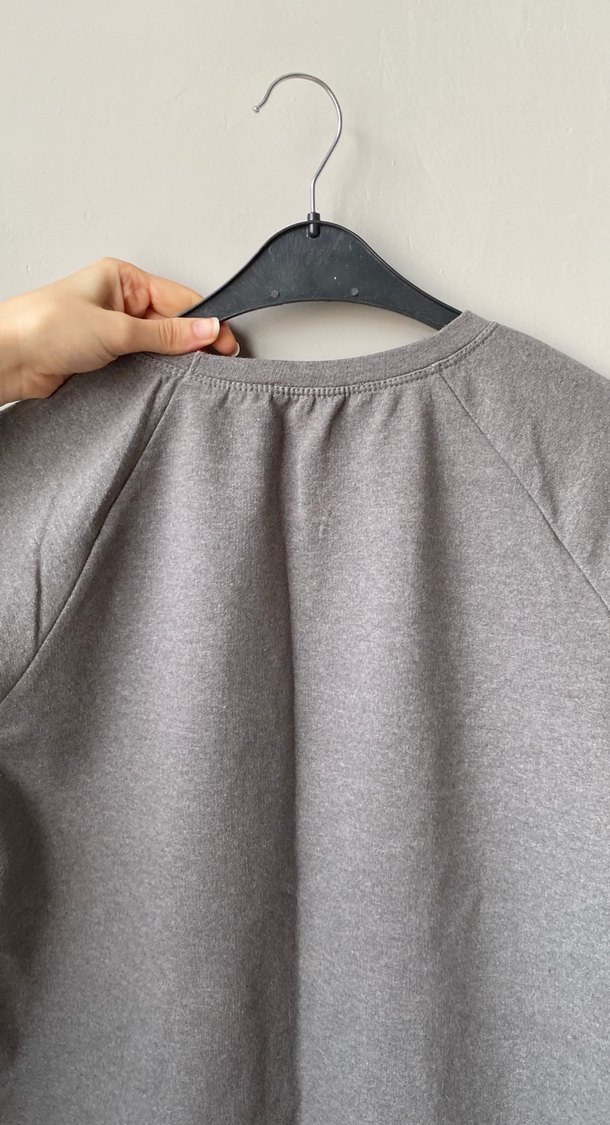 Gri Baskılı Kadın Sweatshirt - Görsel 4