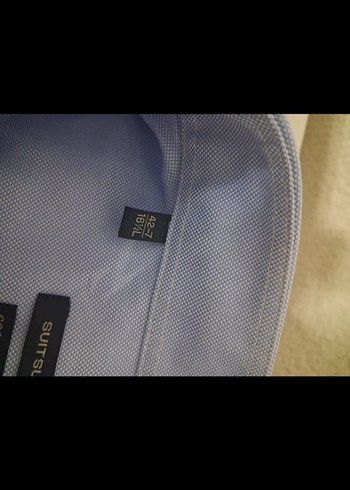 Düğmeli mavi yeşil Erkek Gömlek - Görsel 3