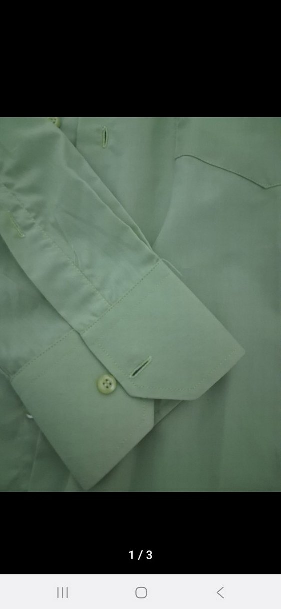 Düğmeli mavi yeşil Erkek Gömlek - Görsel 4