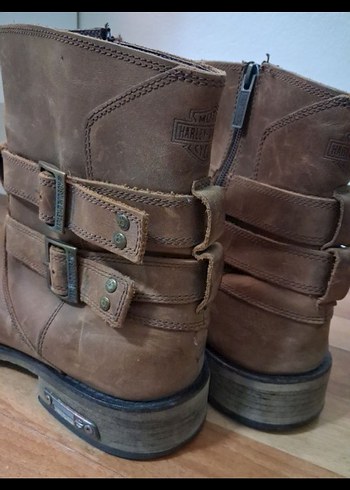 Harley Davidson Kahverengi Deri Biker Bot Orjinaldir - Görsel 8