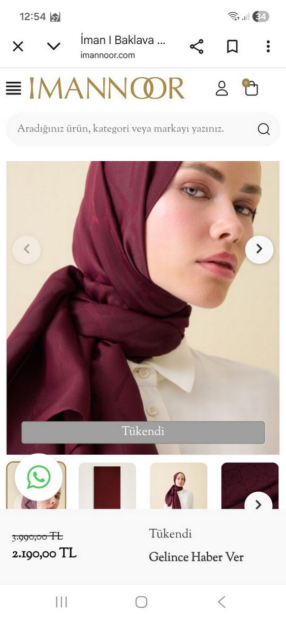 Bordo imanoor Kadın Şal - Görsel 2