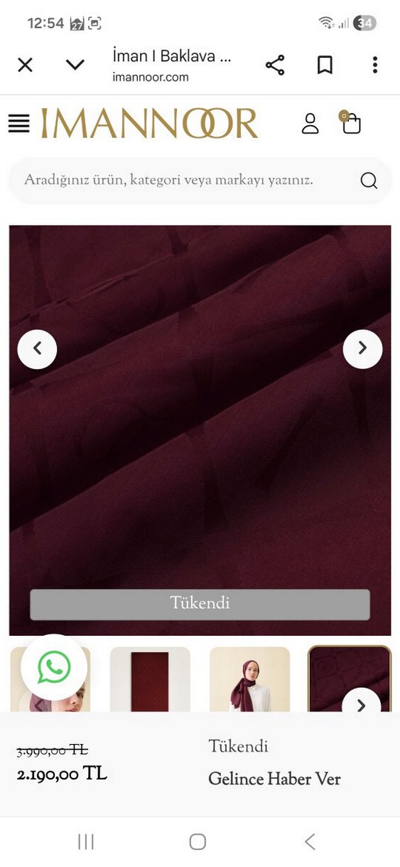 Bordo imanoor Kadın Şal - Görsel 3