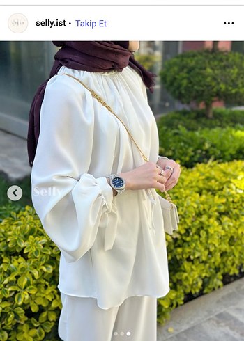 Henza Beyaz şık 1 beden pantalonlu takım - Görsel 2