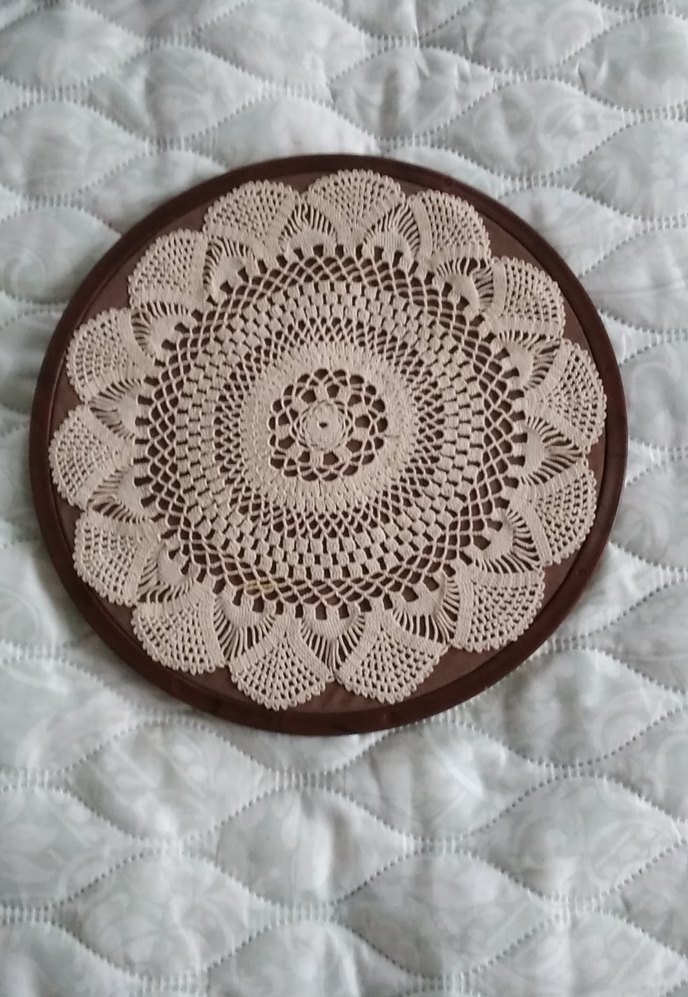 Yuvarlak Ahşap Çerçeveli Bohem Dantel Süs - Görsel 2