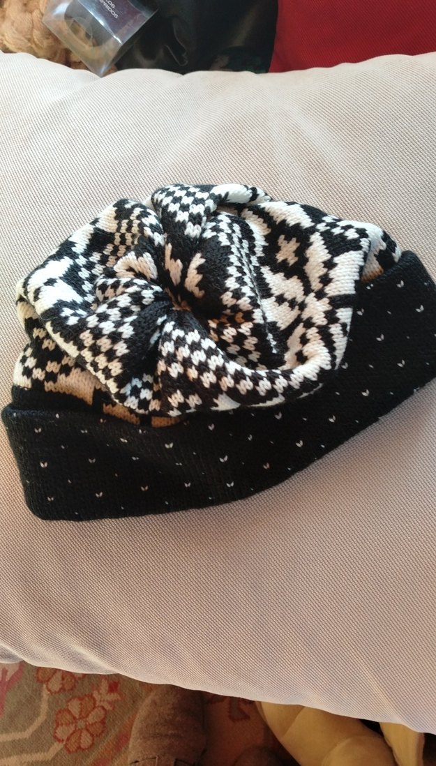 Beyaz Siyah Örgü Kadın Bere - Görsel 2