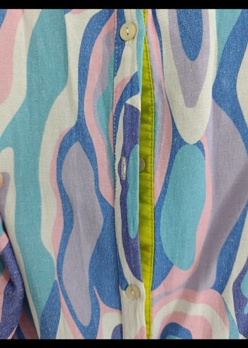 m Beden Kadın Renkli Tie-Dye Uzun Bohem Tunik