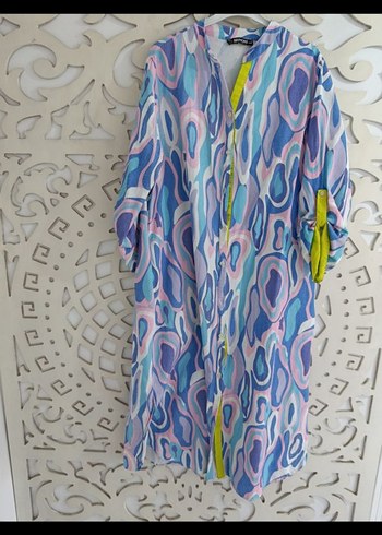 Kadın Renkli Tie-Dye Uzun Bohem Tunik