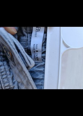 8 Yaş Beden zara Gri Denim Midi Etek