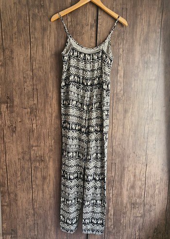 İp askılı kumaş tulum - Görsel 8