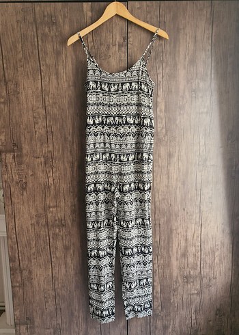 İp askılı kumaş tulum - Görsel 9