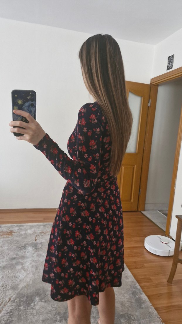 DEFACTO Kadife Elbise, Uzun Kollu - Görsel 3