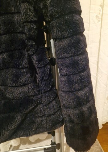 Tiffany Tomata, Çift Yön Kullanımlı Siyah Kadın Kürk Mont - Görsel 4