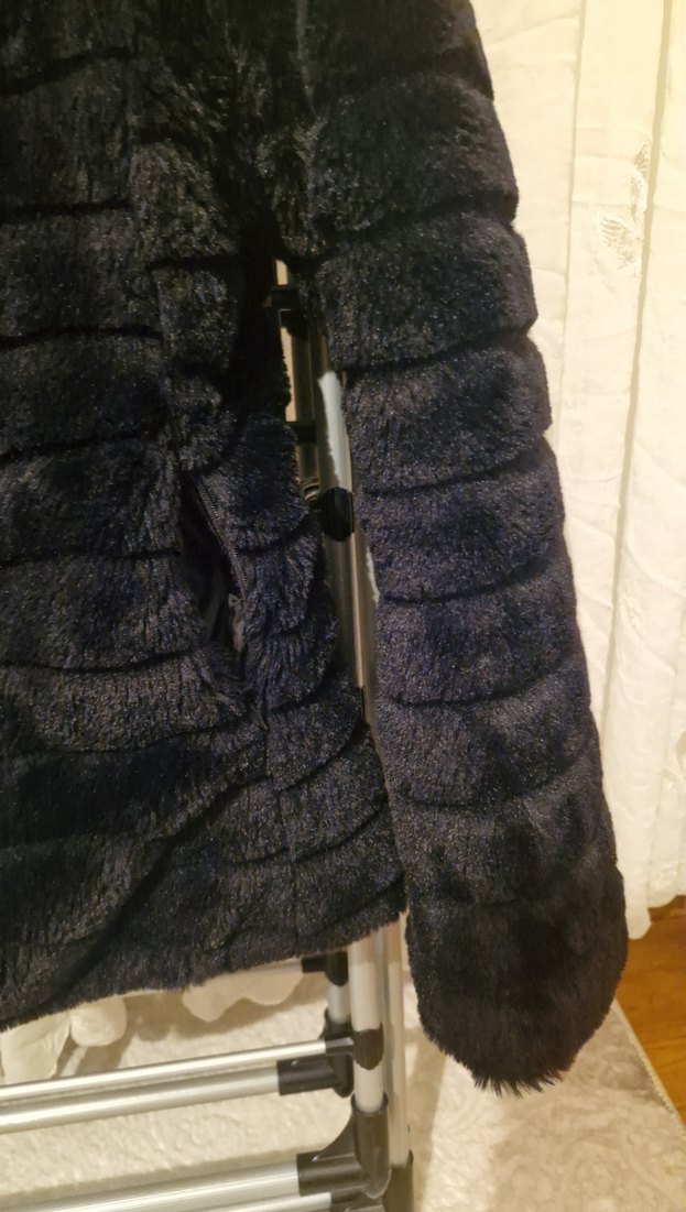 Tiffany Tomata, Çift Yön Kullanımlı Siyah Kadın Kürk Mont - Görsel 4