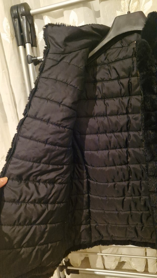 Tiffany Tomata, Çift Yön Kullanımlı Siyah Kadın Kürk Mont - Görsel 5