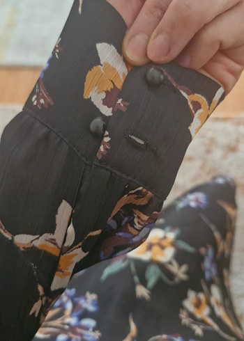 ADİL IŞIK Uzun Siyah Çiçekli Elbise - Görsel 7