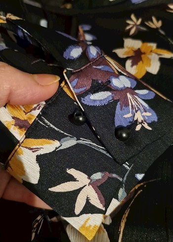 ADİL IŞIK Uzun Siyah Çiçekli Elbise - Görsel 10