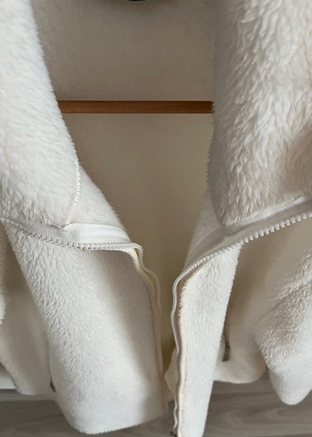 Beyaz Peluş Midi Kadın Ceket - Görsel 2