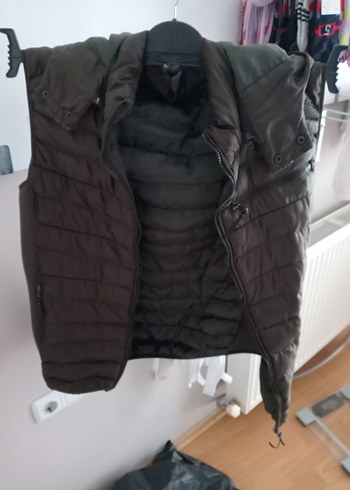 Gri Kapüşonlu Erkek Spor Yelek  S beden - Görsel 3