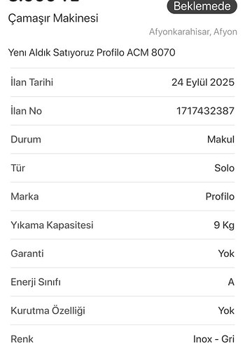Diğer ÇAMAŞIR MAKİNESİ