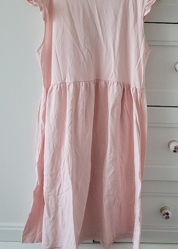 Pul payet işlemeli Pembe Kolsuz Kız Elbise - Görsel 4