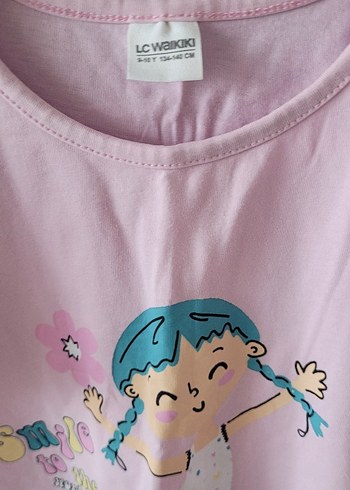 Rahat Kesim Pembe Baskılı Kısa Kollu Pijama Takımı - Görsel 3
