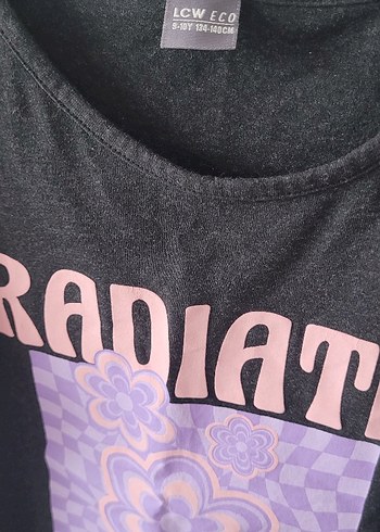 Mor Baskılı Kız Tişörtü, Kısa Kollu - Görsel 2