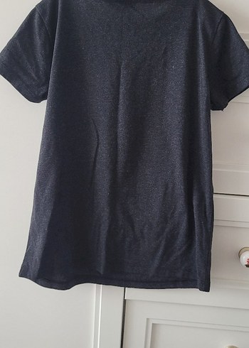 Mor Baskılı Kız Tişörtü, Kısa Kollu - Görsel 3