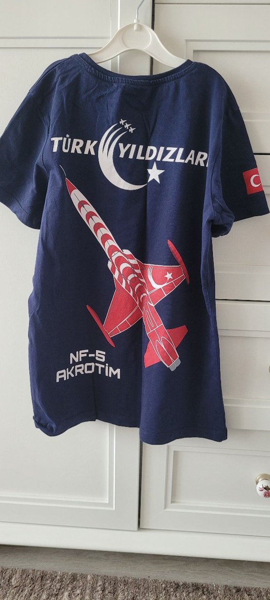 Lacivert Baskılı Kısa Kollu Tişört - Görsel 2