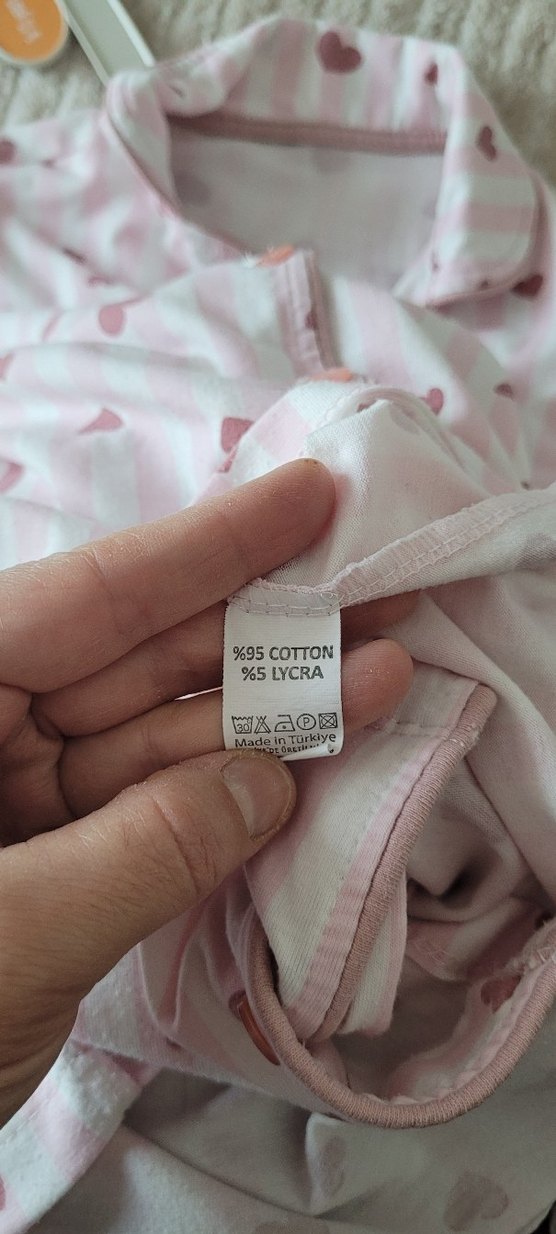 Pembe Kalp Desenli Uzun Kollu Pijama Takımı - Görsel 4