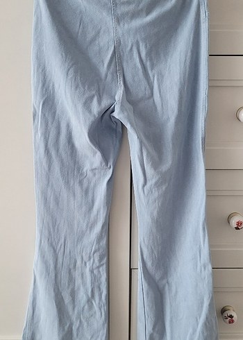 Kız Çocuk Mavi Pastel İspanyol Paça Tayt Pantolon - Görsel 2